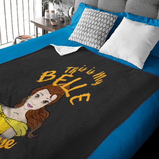 Disneys beauty and beast belle my costume halloween raglan baseball Baby Blankets