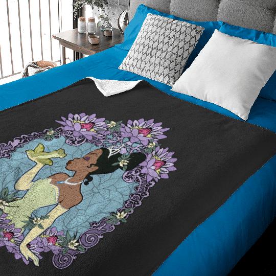 Disney Princess And The Frog Tiana Floral Frame Portrait Baby Blankets