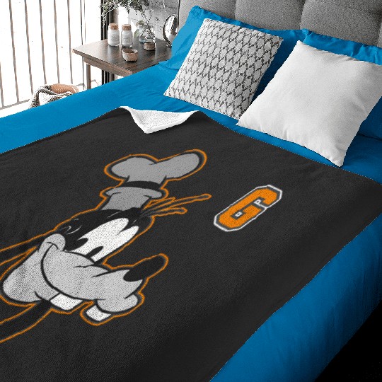 Disney Goofy Orange Outline Portrait Baby Blankets