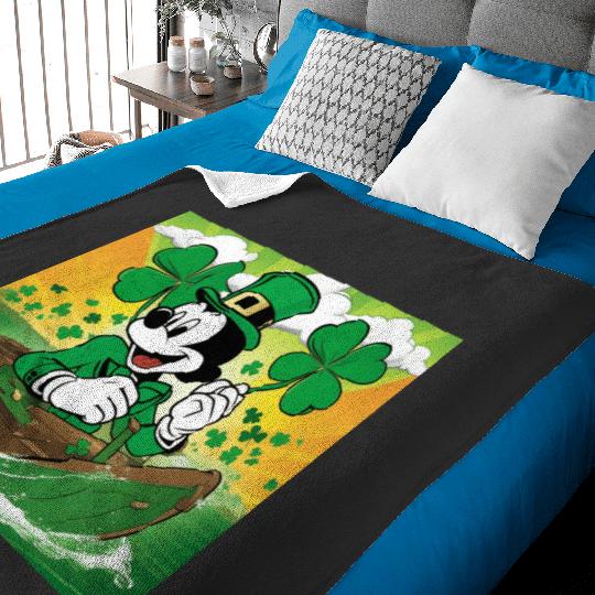 St Patricks Day Steamboat Willie  SALE!! Mickey Retro Disney Shirt, Mickey Checkered Shirt, Vintage Disney, Retro Mickey, Mickey Gift S-5XL Baby Blankets
