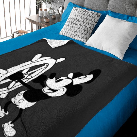 Steam boat Willie Mickey  SALE!! Mickey Retro Disney Shirt, Mickey Checkered Shirt, Vintage Disney, Retro Mickey, Mickey Gift S-5XL Baby Blankets