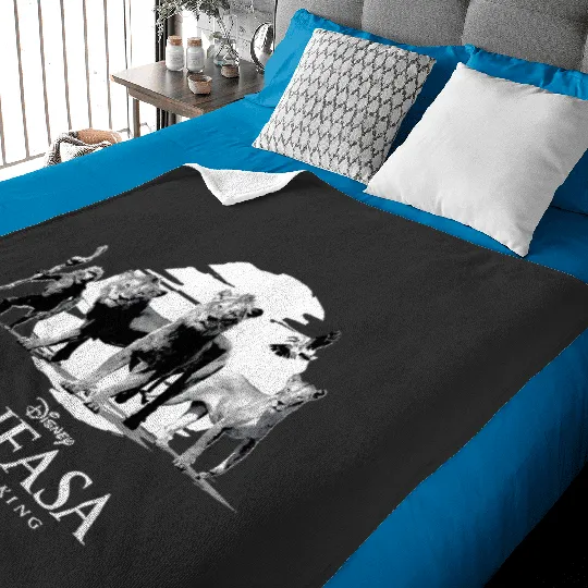 Disney Mufasa The Lion King Movie Black amp; White Characters Baby Blankets