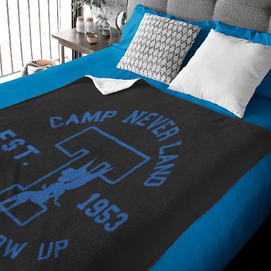 Disney Peter Pan Tinker Bell Camp Never Land Est. 1953 Baby Blankets