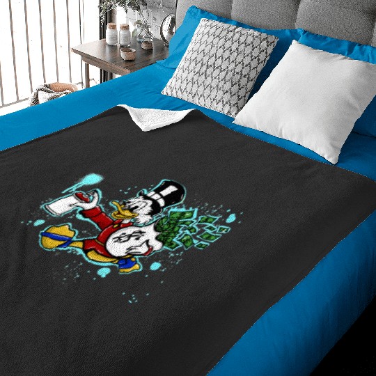 Blue paint Scrooge Mcduck and money  SALE!! Mickey Retro Disney Shirt, Mickey Checkered Shirt, Vintage Disney, Retro Mickey, Mickey Gift S-5XL Baby Blankets