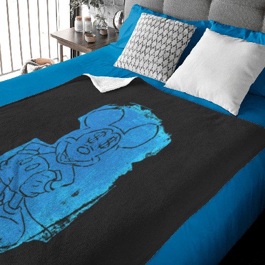 Mr. Mouse in light blue  SALE!! Mickey Retro Disney Shirt, Mickey Checkered Shirt, Vintage Disney, Retro Mickey, Mickey Gift S-5XL Baby Blankets