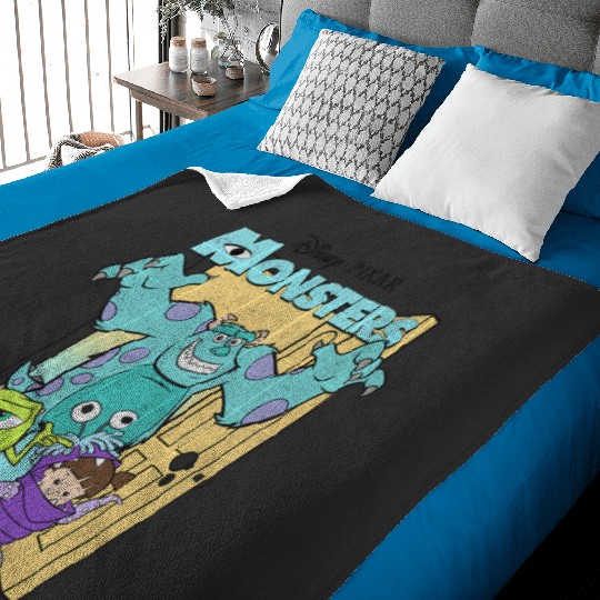 Disney Pixar Monsters Inc. Mike Sully Boo Group Poster Baby Blankets