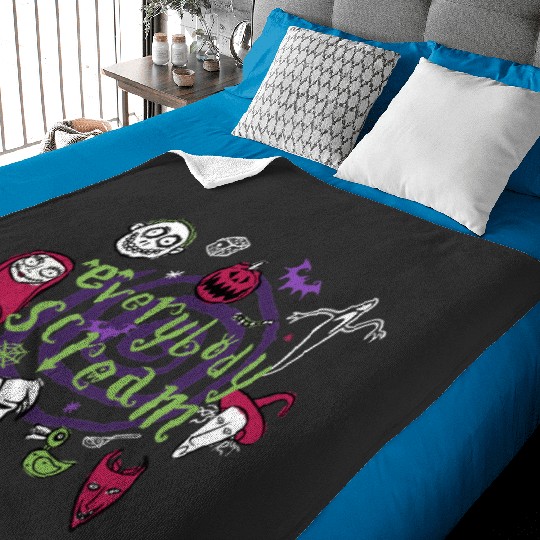 Everybody Scream (Dark Tee Version)  : The nightmare dog zero , Nightmare Zero Dog Shirt ,  Zero Nightmare Before Christmas Disney Halloween Baby Blankets