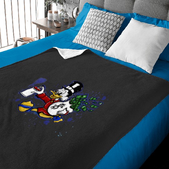 Dark blue paint Scrooge Mcduck and money  SALE!! Mickey Retro Disney Shirt, Mickey Checkered Shirt, Vintage Disney, Retro Mickey, Mickey Gift S-5XL Baby Blankets