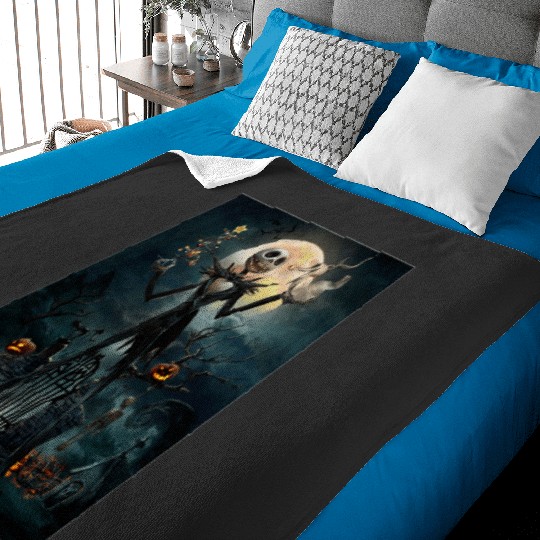Jack Skellington  2: The nightmare dog zero , Nightmare Zero Dog Shirt ,  Zero Nightmare Before Christmas Disney Halloween Baby Blankets