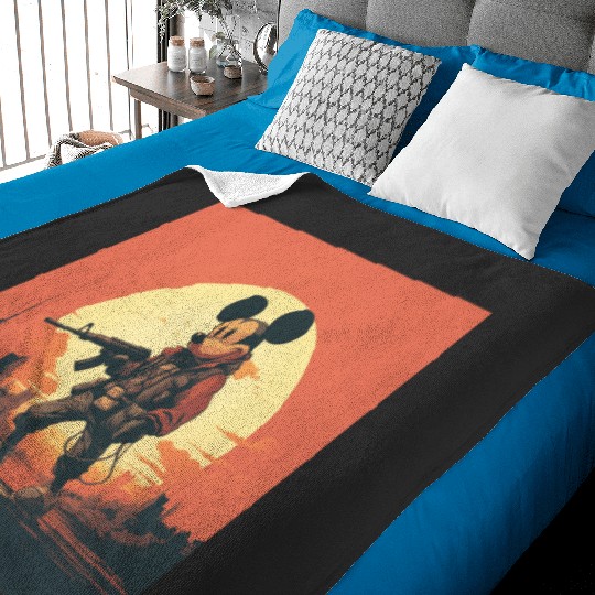 Tactical Mickey  AI Punk Aesthetic HD  SALE!! Mickey Retro Disney Shirt, Mickey Checkered Shirt, Vintage Disney, Retro Mickey, Mickey Gift S-5XL Baby Blankets