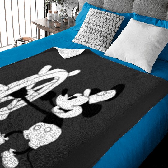 Steam Boat Willie  SALE!! Mickey Retro Disney Shirt, Mickey Checkered Shirt, Vintage Disney, Retro Mickey, Mickey Gift S-5XL Baby Blankets