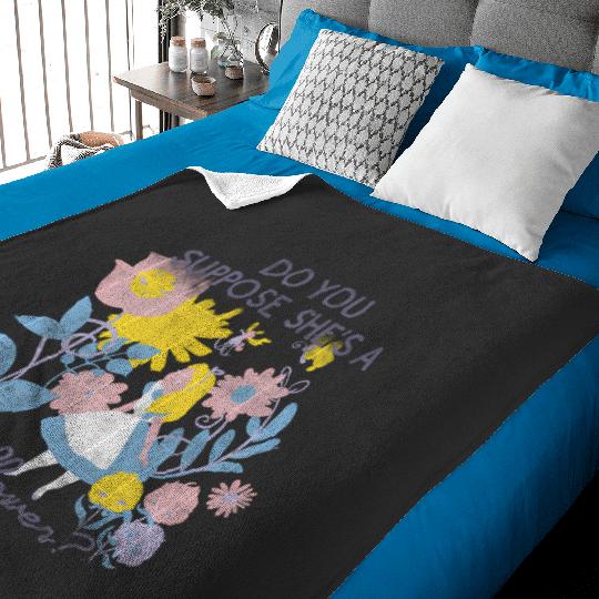 Disney Alice In Wonderland Do You Suppose She'S A Wildflower Baby Blankets