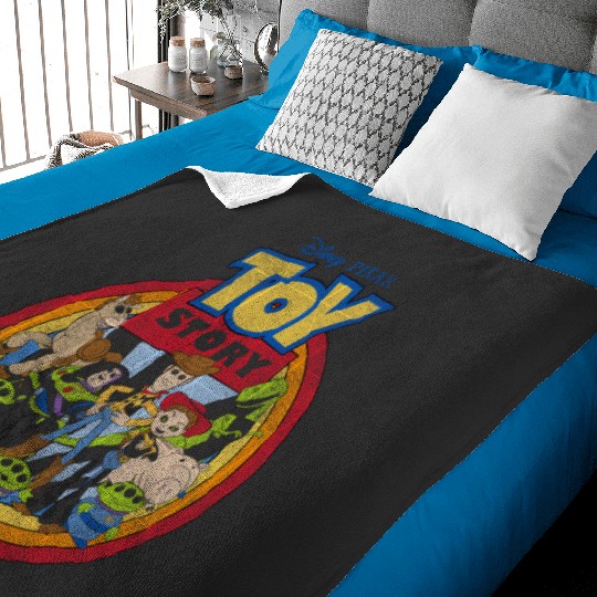 Disney Pixar Toy Story Vintage Circle Portrait Logo Baby Blankets