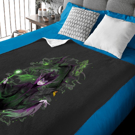 Womens Disney Sleeping Beauty Maleficent Anime Style Portrait V-Neck Baby Blankets