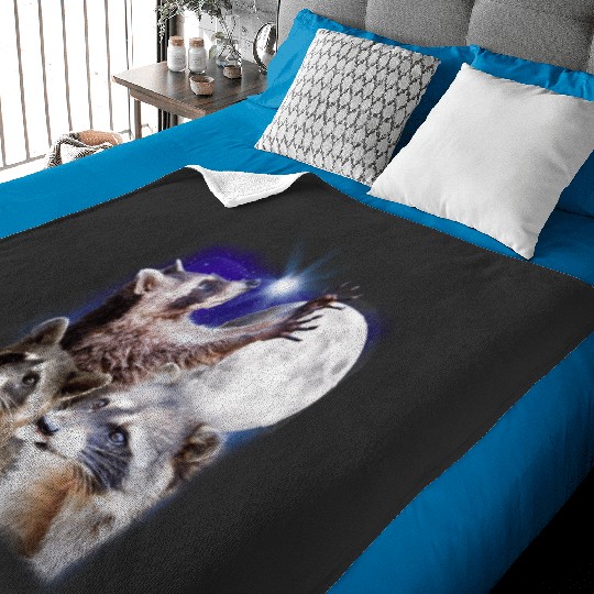 3 Racoon Moon Howling Raccoon Head Funny For Men: Bobs Burgers Family Shirt, Bobs Burgers Vintage Baby Blankets