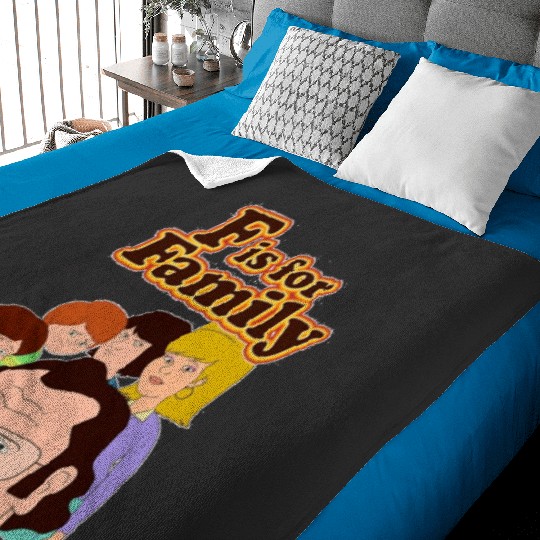 F is for Family: Bobs Burgers Family Shirt, Bobs Burgers Vintage Baby Blankets