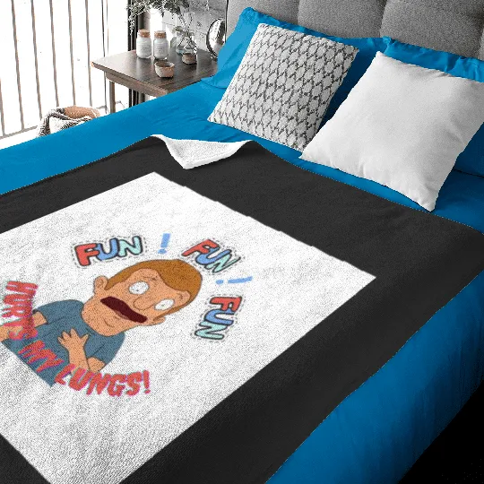 Regular Sized Rudy - Fun hurts my lungs!  : Bobs Burgers Family Shirt, Bobs Burgers Vintage Baby Blankets