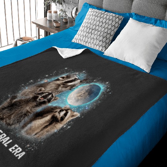 In My Feral Era Raccoon Howling At The Moon Raccoon Meme  : Bobs Burgers Family Shirt, Bobs Burgers Vintage Baby Blankets