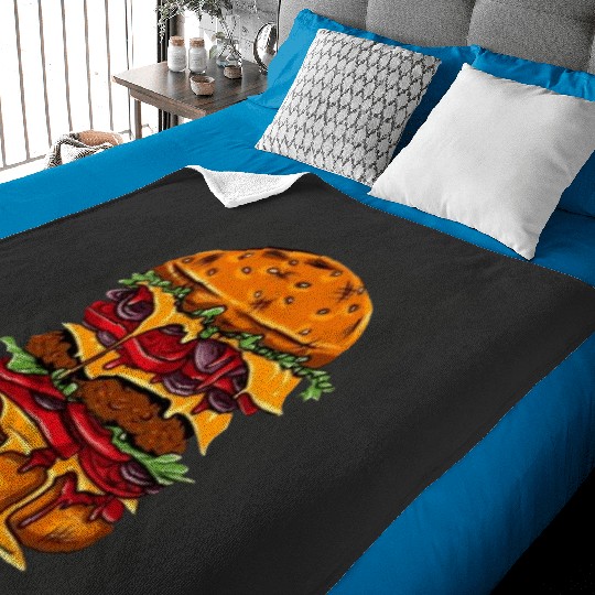 Burger Time (black background)  : Bobs Burgers Family Shirt, Bobs Burgers Vintage Baby Blankets