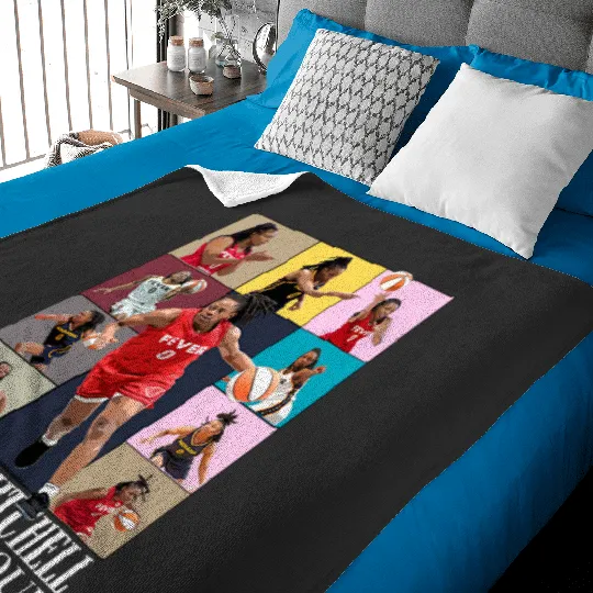 Discover Indiana Kelsey Mitchell 0 The Eras Tour Basketball Cartoon Baby Blankets