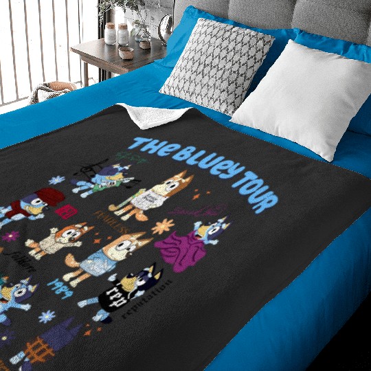 Discover BlueyDad The Eras Tour Vintage Cartoon TShirt Baby Blankets