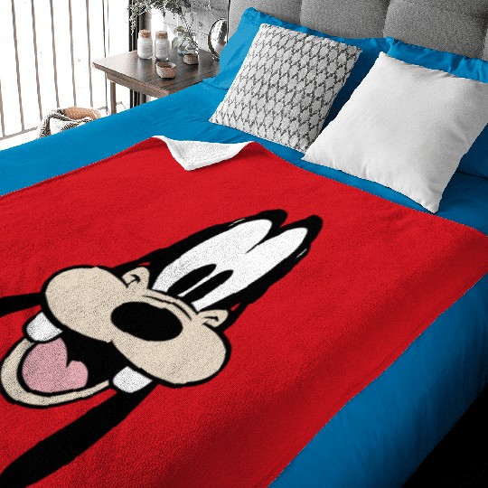 Disney Goofy Face Big Smile Baby Blankets Blue
