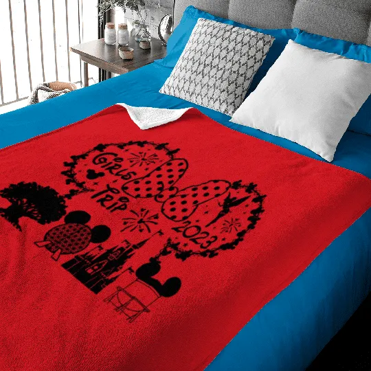 Girl Disney Trip 2023 Baby Blankets, Disneyland Girl Baby Blankets, Disney Baby Blankets