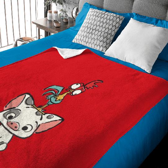 Colors Disney Moana Baby Blankets, Hei Hei and Pua Baby Blankets