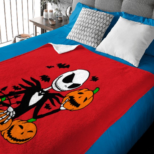 Jack Skellington Pumpkin Face Baby Blankets, Halloween Disney Baby Blankets