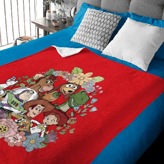 Floral Toy Story Characters Baby Blankets, Disney Toy Story Baby Blankets