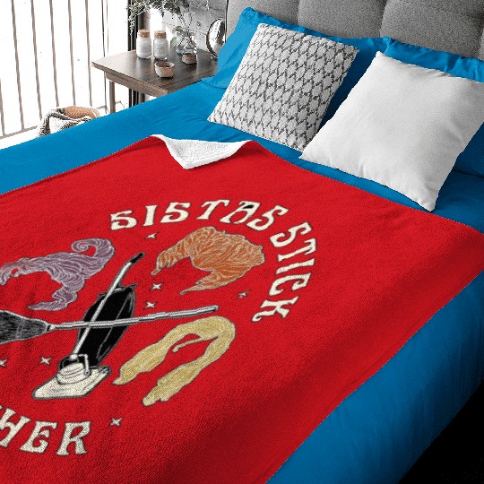 Disney Hocus Pocus Sistas Stick Together Baby Blankets, Sanderson Sisters Halloween Baby Blankets