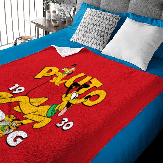 Vintage Disney Pluto Baby Blankets, Pluto est 1930 Baby Blankets, Mouse Trip Baby Blankets, Disneyland Baby Blankets, Disney Vacation Baby Blankets