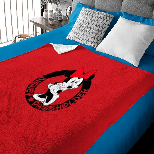 Minnie Mouse Passholder Disney Graphic Baby Blankets, Disneyland Vacation