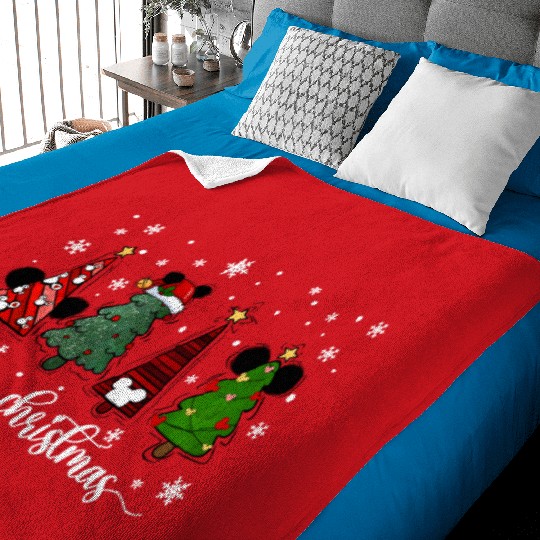 Disney Christmas Baby Blankets, Disney Christmas Tree Baby Blankets, Disney Family Christmas