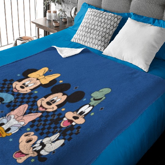 Retro Mickey And Friends Baby Blankets, Disney Baby Blankets, Retro Disney Baby Blankets, Women Disneyworld Baby Blankets, Family Vacation Baby Blankets