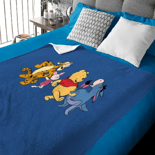 Winnie The Pooh Dancing Baby Blankets, Winnie The Pooh and Friends Baby Blankets, Piglet, Eeyore, Tigger, The Pooh Baby Blankets, Disney Family Baby Blankets