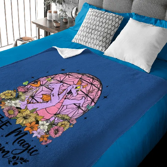 Disney Figment Dragon Baby Blankets, Magic Blossom Baby Blankets, Purple Dragon Baby Blankets