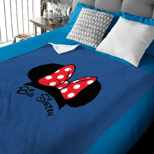 Big Sister Minnie Mouse Disney Graphic Baby Blankets, Disneyland Vacation