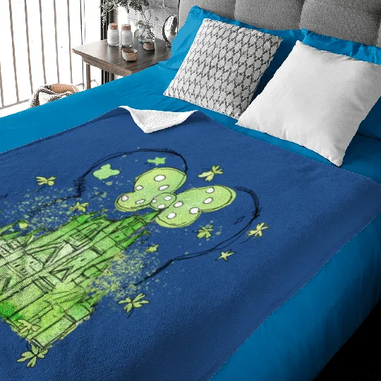 Disneyland St Patricks Day Baby Blankets, Clover Disney Castle Minnie Mouse Baby Blankets