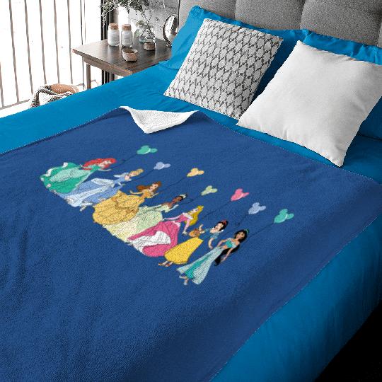 Retro Disney Princess Baby Blankets, Disney Balloon Baby Blankets, Disney Vacation Baby Blankets