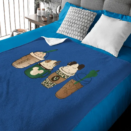 Disney St. Patrick's Coffee Baby Blankets, Mickey Shamrock Baby Blankets, St Patricks Day Disney Trip Baby Blankets