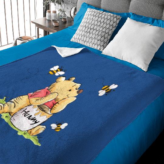 Vintage Pooh Baby Blankets, Minimal Winnie The Pooh Baby Blankets, Disney Trip Baby Blankets
