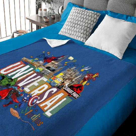 Disney Universal Studios  Baby Blankets, Disney Trip Family Baby Blankets, Universal Studio Trip Baby Blankets, Disneyworld Baby Blankets