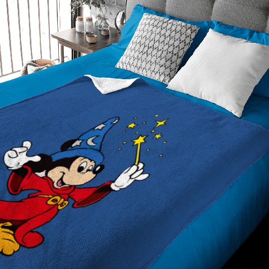 Disney Fantasia Sorcerer Mickey Mouse Magic Wizard  Baby Blankets, Fantasmic Disney Baby Blankets
