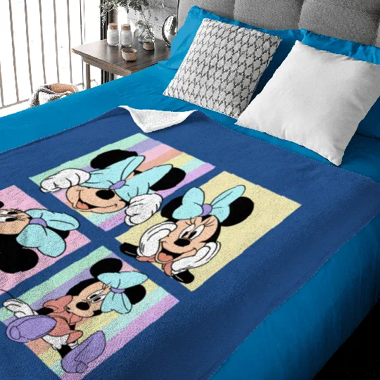 Retro Minnie Mouse Baby Blankets, Minnie Mouse Trip Baby Blankets, Disney Girl Trip Baby Blankets
