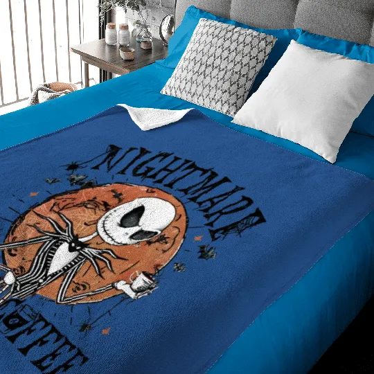 Jack Skellington Nightmare Before Coffee Baby Blankets, Disney Halloween Baby Blankets