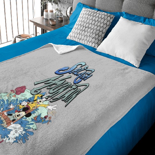 Retro Splash Mountain Baby Blankets, Mickey and Friends Baby Blankets, Disneyland Water Ride Baby Blankets