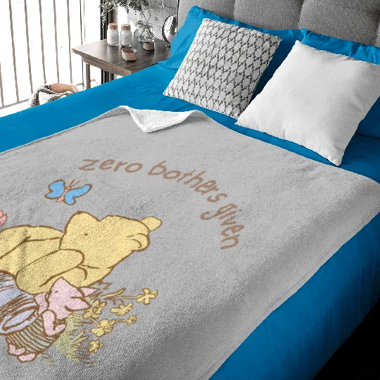 Disney Winnie the Pooh Baby Blankets | Zero Bothers Given Baby Blankets | Classic Pooh Baby Blankets | Disney Gifts | Winnie the Pooh Love