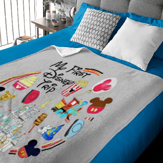 My First Disney Trip Baby Blankets, Disney Baby Blankets, Disney Trip Baby Blankets, Disney Vacation, Family Disney Baby Blankets, Disney World Baby Blankets