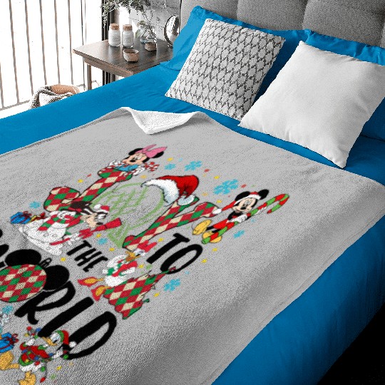 Joy to the world Disney Christmas Baby Blankets, Epcot world tour Christmas Baby Blankets